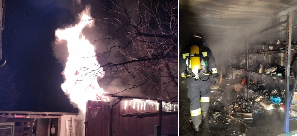 Deposito in fiamme, ferito un vigile del fuoco durante le operazioni di spegnimento